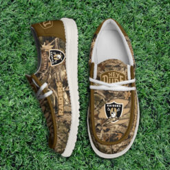 Gleammerch Las Vegas Raiders Personalized Hey Dude Shoes For Men And Women