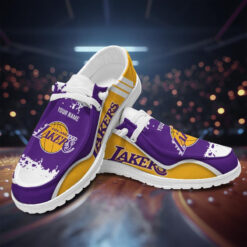 Gleammerch Los Angeles Lakerss Personalized Hey Dude Shoes For Men And Women