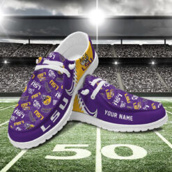 Gleammerch LSU Tigers Personalized Hey Dude Shoes For Men And Women