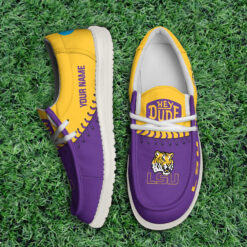 Gleammerch LSU Tigers Personalized Hey Dude Shoes For Men And Women