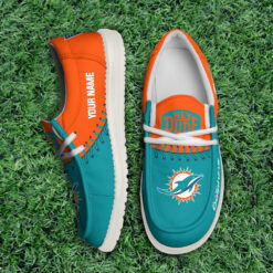 Gleammerch Miami Dolphins Personalized Hey Dude Shoes For Men And Women