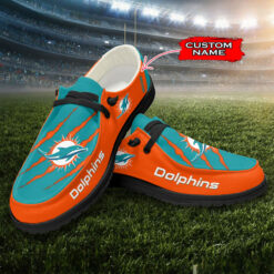 Gleammerch Miami Dolphins Personalized Hey Dude Shoes For Men And Women