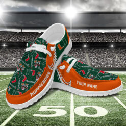 Gleammerch Miami Hurricanes Personalized Hey Dude Shoes For Men And Women