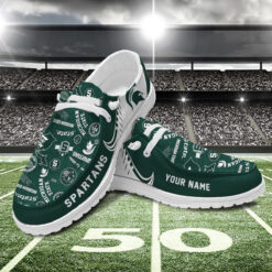 Gleammerch Michigan State Spartans Personalized Hey Dude Shoes For Men And Women