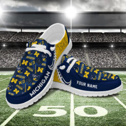 Gleammerch Michigan Wolverines Personalized Hey Dude Shoes For Men And Women
