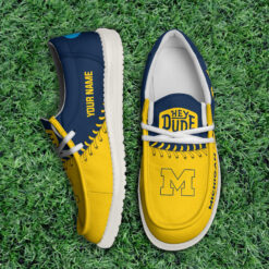 Gleammerch Michigan Wolverines Personalized Hey Dude Shoes For Men And Women