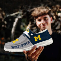 Gleammerch Michigan Wolverines Personalized Hey Dude Shoes For Men And Women