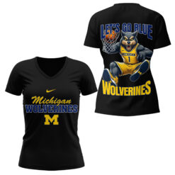 Gleammerch Michigan Wolverines V-neck T-Shirt Gift For Fan
