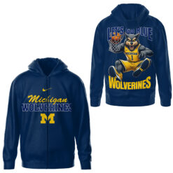 Gleammerch Michigan Wolverines Zip Hoodie Gift For Fan