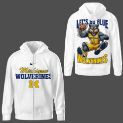 Gleammerch Michigan Wolverines Zip Hoodie Gift For Fan