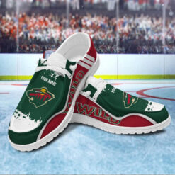 Gleammerch Minnesota Wild Personalized Hey Dude Shoes For Men And Women