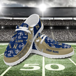 Gleammerch Navy Midshipmen Personalized Hey Dude Shoes For Men And Women