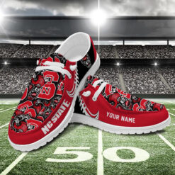 Gleammerch NC State Wolfpack Personalized Hey Dude Shoes For Men And Women