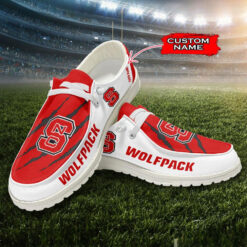 Gleammerch NC State Wolfpack Personalized Hey Dude Shoes For Men And Women