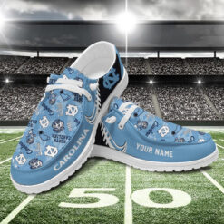 Gleammerch North Carolina Tar Heels Personalized Hey Dude Shoes For Men And Women