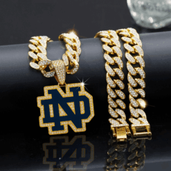 Gleammerch Notre Dame Fighting Irish Necklace Bling Gifts For Fans