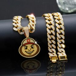 Gleammerch Ohio State Buckeyes Necklace Bling Gifts For Fans