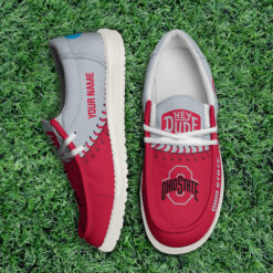 Gleammerch Ohio State Buckeyes Personalized Hey Dude Shoes For Men And Women