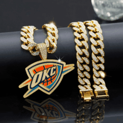 Gleammerch Oklahoma City Thunder Necklace Bling Gifts For Fans