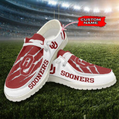 Gleammerch Oklahoma Sooners Personalized Hey Dude Shoes For Men And Women