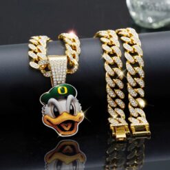 Gleammerch Oregon Ducks Necklace Bling Gifts For Fans