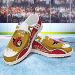 Gleammerch Ottawa Senators Personalized Hey Dude Shoes For Men And Women
