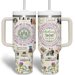 Gleammerch Outlander Custom Stanley Quencher 40oz Stainless Steel Tumbler With Handle