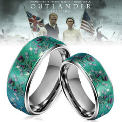 Gleammerch Outlander Silver Tungsten Couples Rings