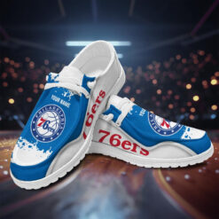 Gleammerch Philadelphia 76erss Personalized Hey Dude Shoes For Men And Women