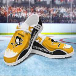 Gleammerch Pittsburgh Penguins Personalized Hey Dude Shoes For Men And Women