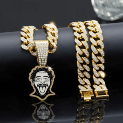 Gleammerch Post Malone Necklace Bling Gifts For Fans