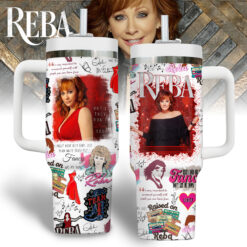 Gleammerch Reba McEntire Custom Stanley Quencher 40oz Stainless Steel Tumbler With Handle