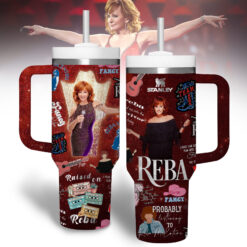 Gleammerch Reba McEntire Custom Stanley Quencher 40oz Stainless Steel Tumbler With Handle