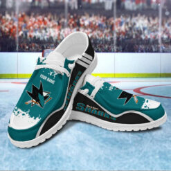 Gleammerch San Jose Sharks Personalized Hey Dude Shoes For Men And Women