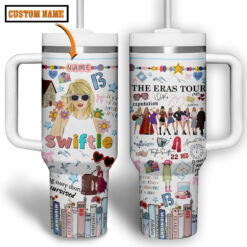 Gleammerch Taylor Swift Custom Stanley Quencher 40oz Stainless Steel Tumbler With Handle