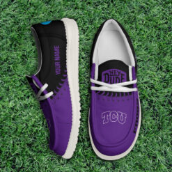 Gleammerch TCU Horned Frogs Personalized Hey Dude Shoes For Men And Women