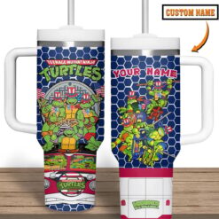 Gleammerch Teenage Mutant Ninja Turtles Custom Stanley Quencher 40oz Stainless Steel Tumbler With Handle