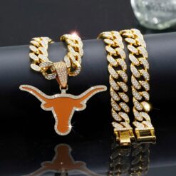 Gleammerch Texas Longhorns Necklace Bling Gifts For Fans