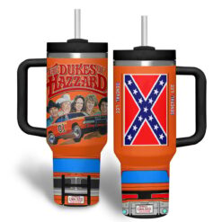 Gleammerch The Dukes of Hazzard Custom Stanley Quencher 40oz Stainless Steel Tumbler With Handle