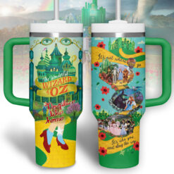 Gleammerch The Wizard of Oz Custom Stanley Quencher 40oz Stainless Steel Tumbler With Handle