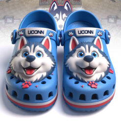 Gleammerch UConn Huskies Sport Crocs Crocband Clogs Shoes Comfortable For Men Women and Kids