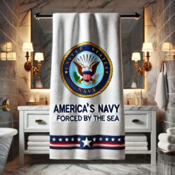 Gleammerch US Navy Bath Towels for Kids and Adults