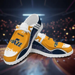 Gleammerch Utah Jazzs Personalized Hey Dude Shoes For Men And Women