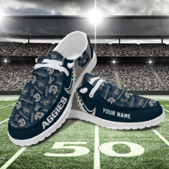 Gleammerch Utah State Aggies Personalized Hey Dude Shoes For Men And Women