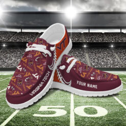 Gleammerch Virginia Tech Hokies Personalized Hey Dude Shoes For Men And Women