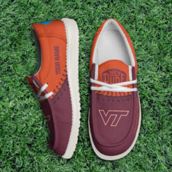Gleammerch Virginia Tech Hokies Personalized Hey Dude Shoes For Men And Women