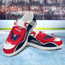 Gleammerch Washington Capitals Personalized Hey Dude Shoes For Men And Women