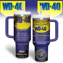 Gleammerch WD-40 Custom Stanley Quencher 40oz Stainless Steel Tumbler With Handle