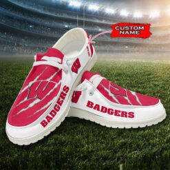 Gleammerch Wisconsin Badgers Personalized Hey Dude Shoes For Men And Women