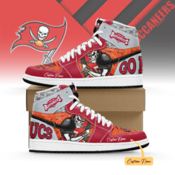 Gleammerch Tampa Bay Buccaneers AJ1 High Sneakers Shoes For Men And Women